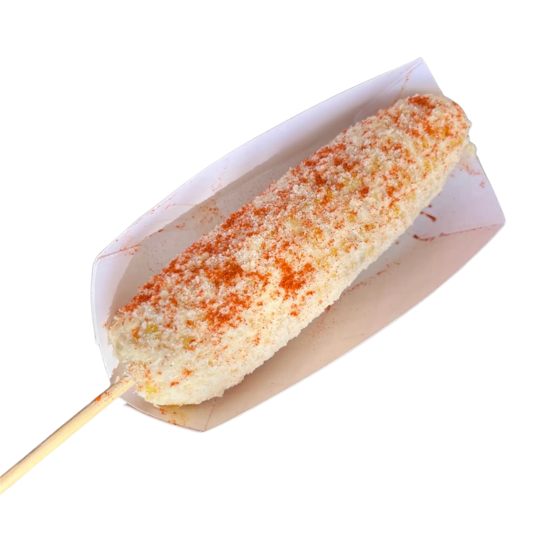 Mexican street corn elote dusted with chili and cheese for Denver events