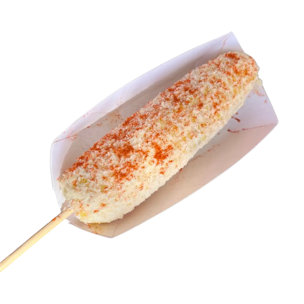 Mexican street corn elote with cheese and chile